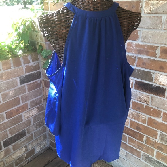 Beautiful Royal Blue Cold Shoulder Top - Picture 2 of 8